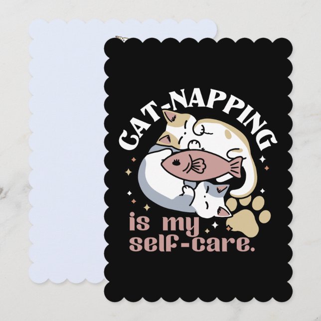 Cartes Pour Fêtes Annuelles Cat-Napping Est Mon Citation De Cat Mignonne D'Aut (Devant / Derrière)