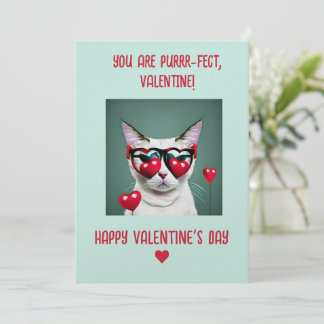 Cartes Pour Fêtes Annuelles Cat Valentine Card - Purrffect Concevoir Votre Pro