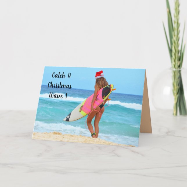 Cartes Pour Fêtes Annuelles Catch A Christmas Wave (Devant)