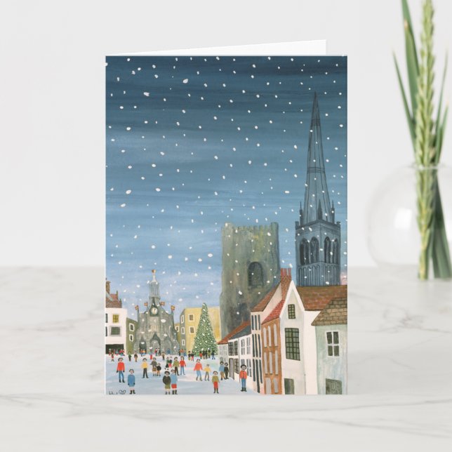 Cartes Pour Fêtes Annuelles Cathédrale De Chichester Une Scène De Neige (Devant)