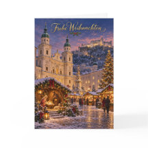 Cathédrale de Salzbourg et crèche Joyeux Noël