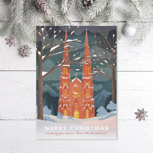 Cartes Pour Fêtes Annuelles Cathédrale d'hiver Illustré Noël