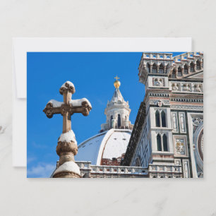Cartes Pour Fêtes Annuelles Cathédrale italienne couverte de neige