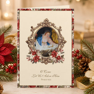 Cartes Pour Fêtes Annuelles Catholicité Nativité Bienheureuse Mère et Jésus Fl