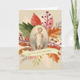 Cartes Pour Fêtes Annuelles Catholique Thanksgiving Enfant Jésus départ automn
