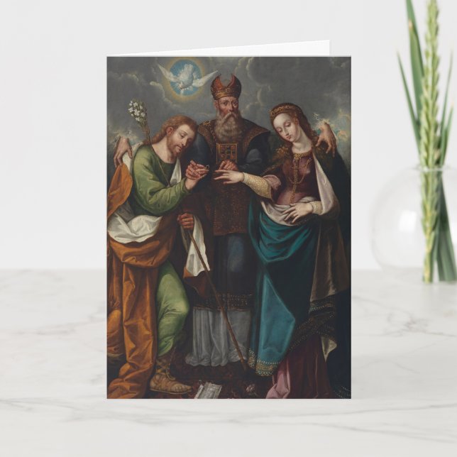 Cartes Pour Fêtes Annuelles Catholique Traditionnelle Mariage Salutation Maria (Devant)