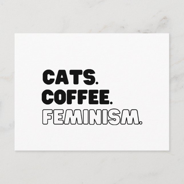 Cartes Pour Fêtes Annuelles Cats Café Féminisme (Devant)