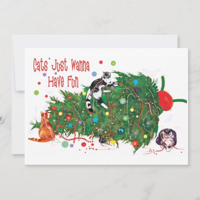 Cartes Pour Fêtes Annuelles Cats Just Wanna Have Fun Christmas Card de l'artis (Devant)