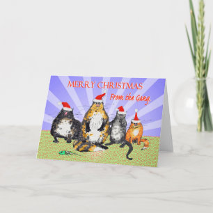 Cartes Pour Fêtes Annuelles Cats, merry Christmas from the gang, humor