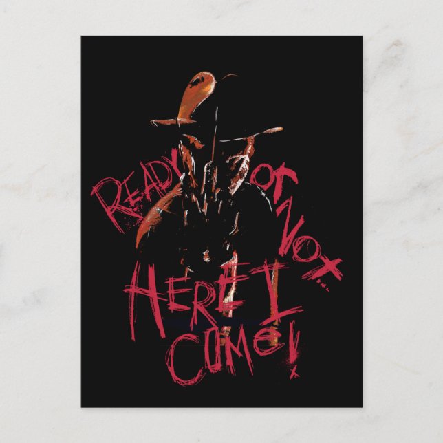 Cartes Pour Fêtes Annuelles Cauchemar à Elm Street | Prêt ou pas (Devant)