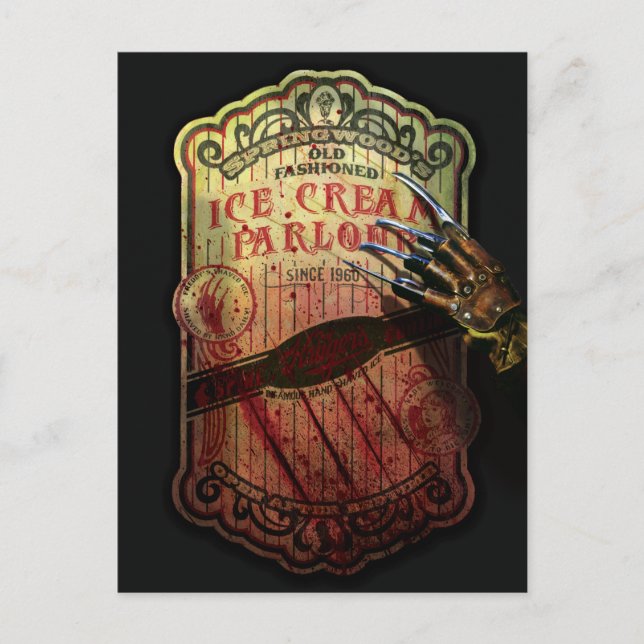 Cartes Pour Fêtes Annuelles Cauchemar sur la rue Elm | Crème glacée de Springw (Devant)