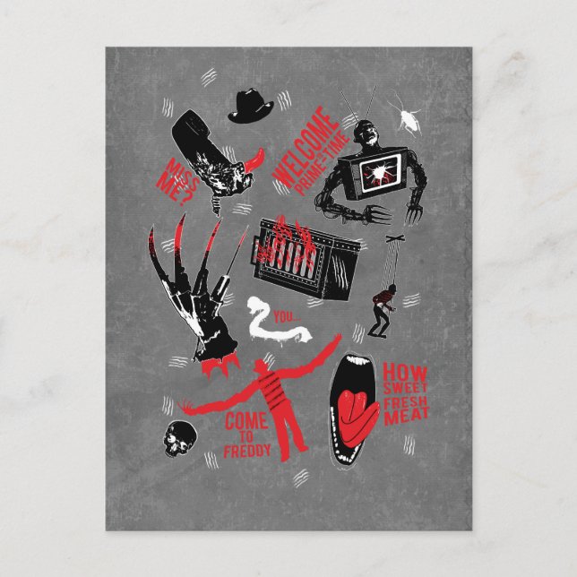 Cartes Pour Fêtes Annuelles Cauchemar sur la rue Elm | Freddy Krueger parle (Devant)