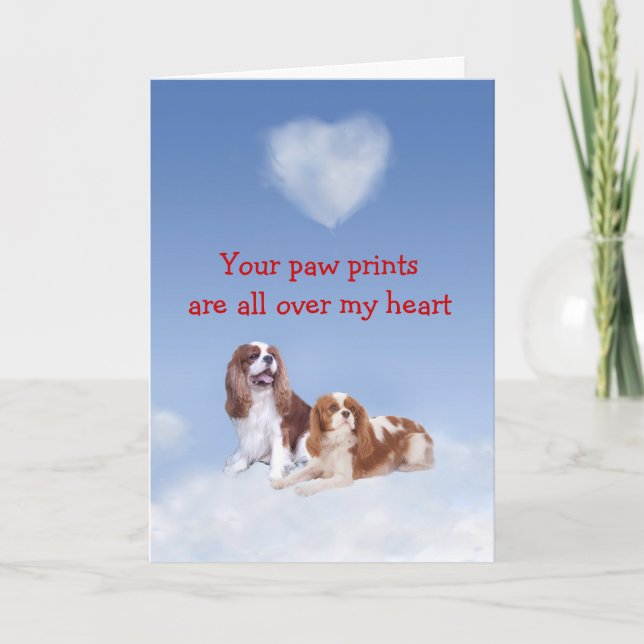 Cartes Pour Fêtes Annuelles Cavalier King Charles Puppy Love Card (Devant)