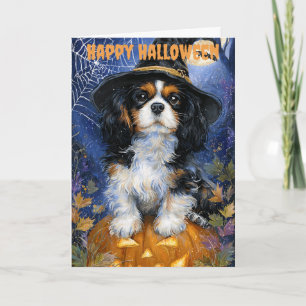 Cartes Pour Fêtes Annuelles Cavalier King Charles Spaniel Chien d'Halloween