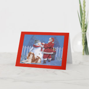 Cartes Pour Fêtes Annuelles Cavalier King Charles Spaniel Noël Snowman