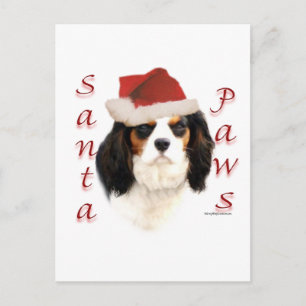 Cartes Pour Fêtes Annuelles Cavalier King Charles Spaniel Père Noël Paws