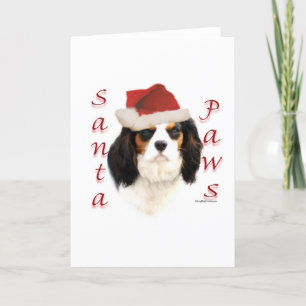 Cartes Pour Fêtes Annuelles Cavalier King Charles Spaniel Père Noël Paws