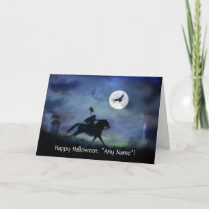 Cartes Pour Fêtes Annuelles Cavalier sans tête Halloween Nom personnalisé