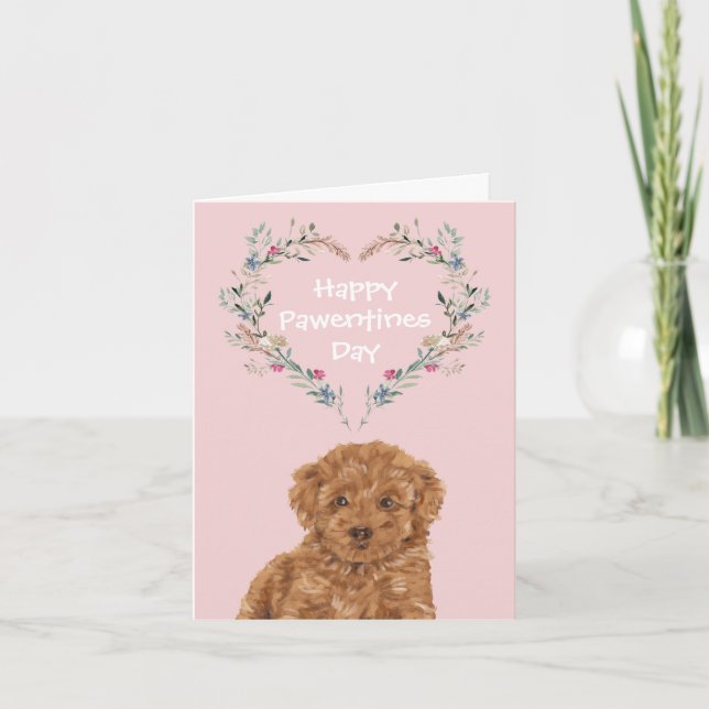 Cartes Pour Fêtes Annuelles Cavoodle Cavapoo Mélange Caniche Chien Saint-Valen (Devant)