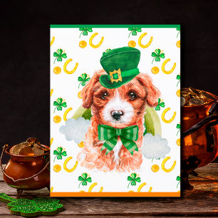 Cartes Pour Fêtes Annuelles Cavoodle Chien Shamrock St. Patrick Jour