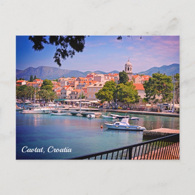 Cartes Pour Fêtes Annuelles Cavtat, Croatie vue sur la ville (Devant)