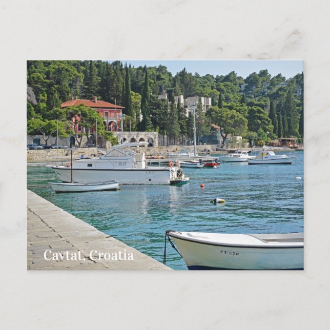 Cartes Pour Fêtes Annuelles Cavtat, Croatie vue sur l'eau (Devant)
