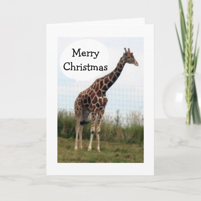 CARTES POUR FÊTES ANNUELLES CE GIRAFFE EST PRÊT-IL DIT MERRY NOËL (Devant)