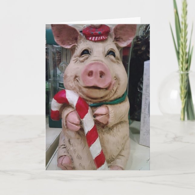 CARTES POUR FÊTES ANNUELLES CE PETIT PIGGY DIT MERRRY NOËL (Devant)