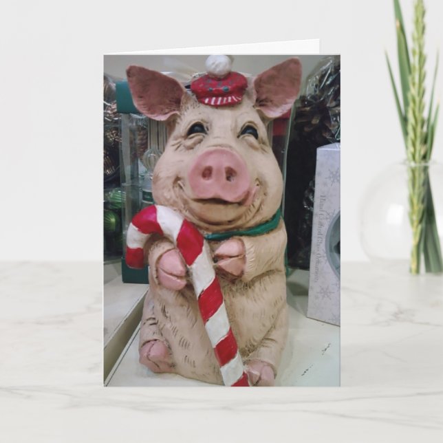 CARTES POUR FÊTES ANNUELLES CE PETIT PIGGY DIT MERRRY NOËL (Devant)