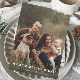 Cartes Pour Fêtes Annuelles Ce qui compte le plus Simple Photo Noël