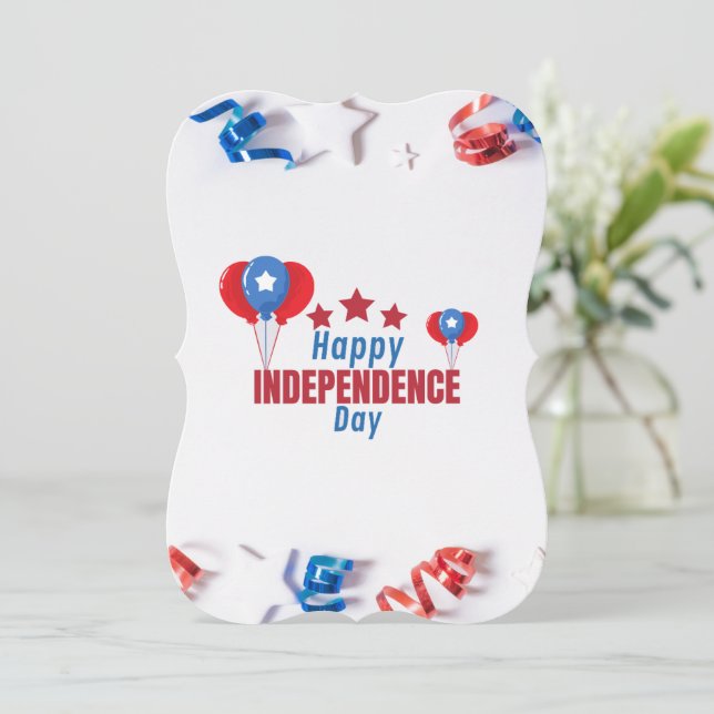 Cartes Pour Fêtes Annuelles #CelebratingHsppyIndependenceDayFlatHolidayCard (Debout devant)