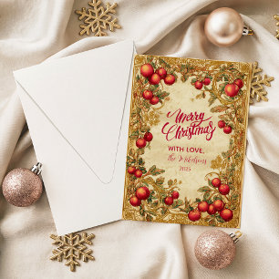 Cartes Pour Fêtes Annuelles Célébration Antique de Baies d'Hiver