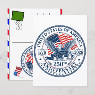 Cartes Pour Fêtes Annuelles Célébration de 250 ans des États-Unis : Amérique 1