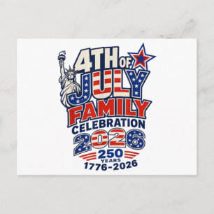 Cartes Pour Fêtes Annuelles Célébration de la fête familiale du 4 juillet 2026