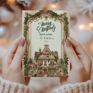 Cartes Pour Fêtes Annuelles Célébration de la Maison de Noël Vintage