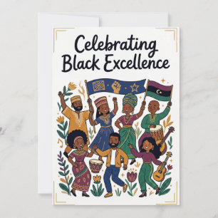 Cartes Pour Fêtes Annuelles Célébration de l'excellence noire Histoire noire