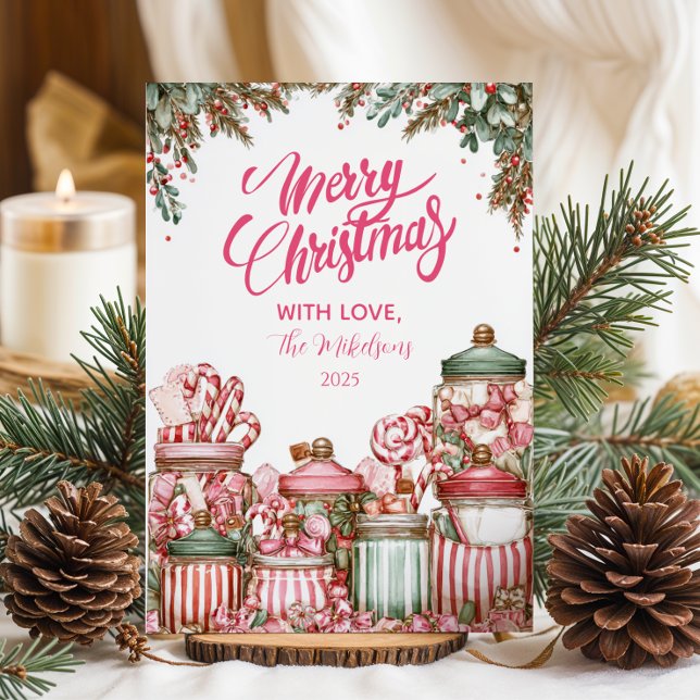 Cartes Pour Fêtes Annuelles Célébration de Noël à Candyland (Créateur téléchargé)
