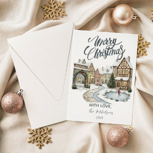 Cartes Pour Fêtes Annuelles Célébration de Village de Noël Rustique