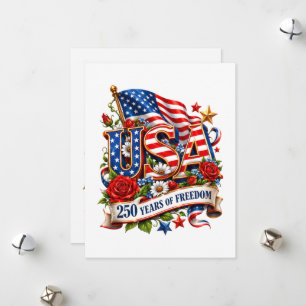 Cartes Pour Fêtes Annuelles Célébration des 250 ans de liberté des États-Unis