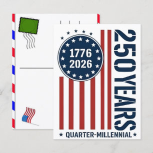 Cartes Pour Fêtes Annuelles Célébration des 250 ans des États-Unis : Amérique