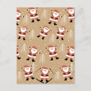 Cartes Pour Fêtes Annuelles Célébration festive de Noël avec le Père Noël enne