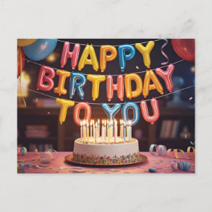 Cartes Pour Fêtes Annuelles Célébration festive "Joyeux Anniversaire" avec gât