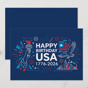 Cartes Pour Fêtes Annuelles Célébrer le 250e anniversaire de l'Amérique V2