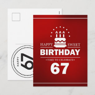 Cartes Pour Fêtes Annuelles Célébrez 67 ans : Grand-père Grand-mère Anniversai