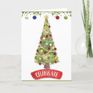 Cartes Pour Fêtes Annuelles Célébrez l'arbre de Noël festif