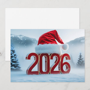 Cartes Pour Fêtes Annuelles Célébrez l'arrivée de 2026 avec un hiver festif