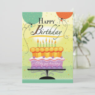 Cartes Pour Fêtes Annuelles Célébrez les bougies et les ballons de gâteau d'an