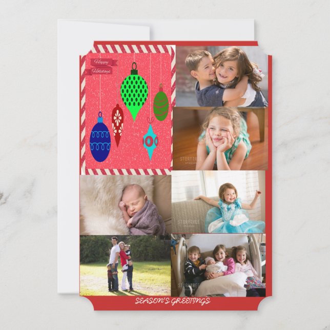 Cartes Pour Fêtes Annuelles Célébrez les fêtes qui pendent des ornements (Devant)