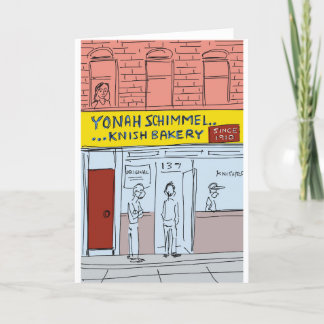 Cartes Pour Fêtes Annuelles Célébrez NYC ! La boulangerie de Knish de Yonah Sc