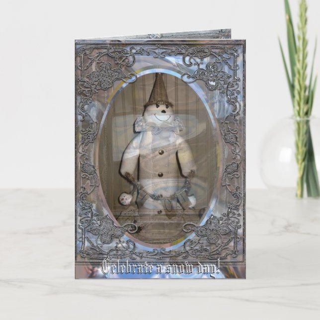 Cartes Pour Fêtes Annuelles Célébrez un jour de neige ! Personnalisable (Devant)